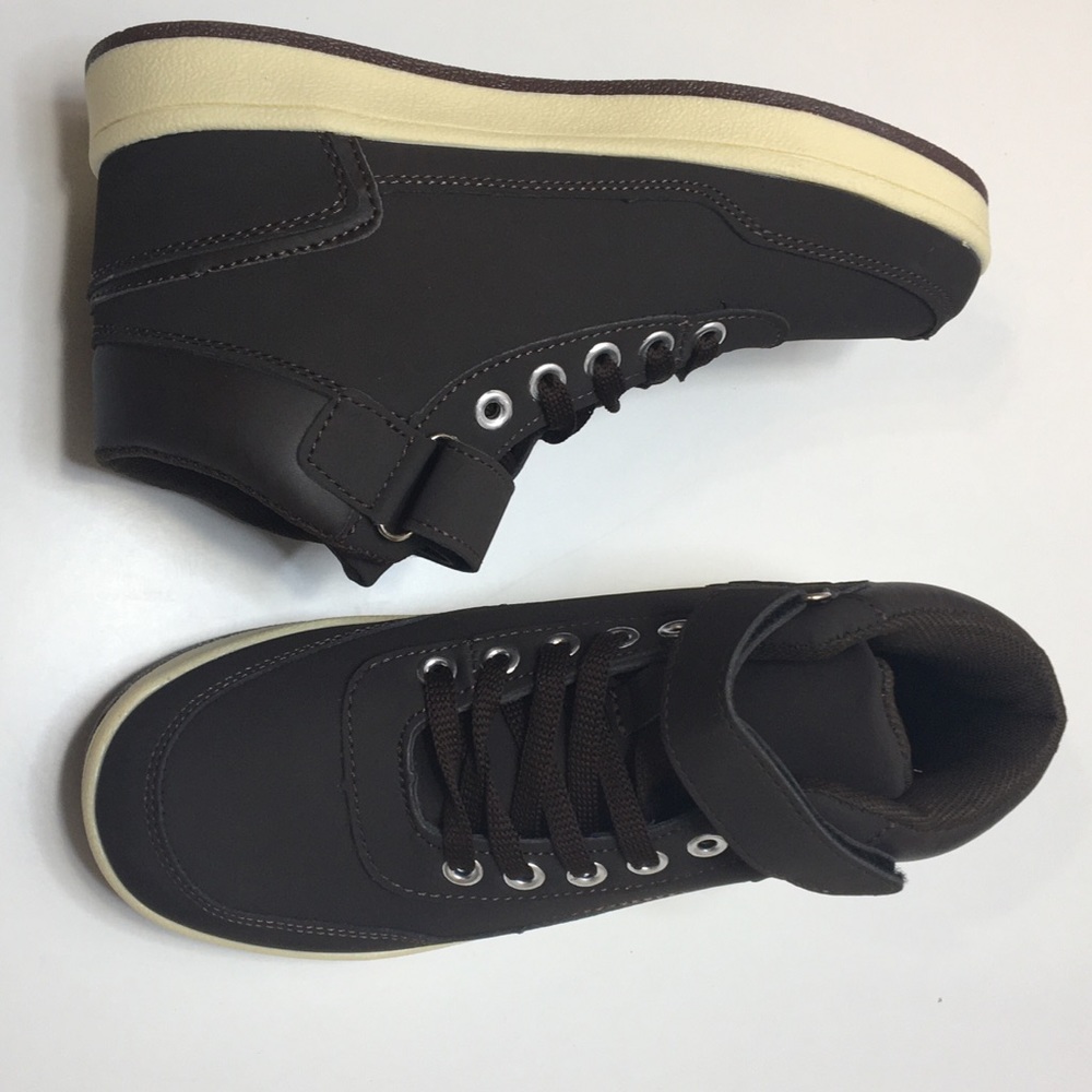 Joseph Allen kids hi-top brown shoes sneakers
